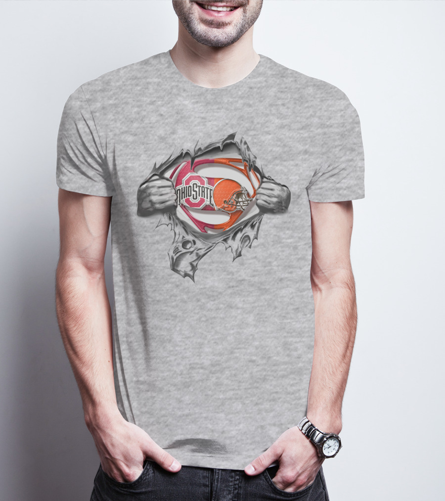 Ohio State Buckeyes Cleveland Browns Superman T-Shirt