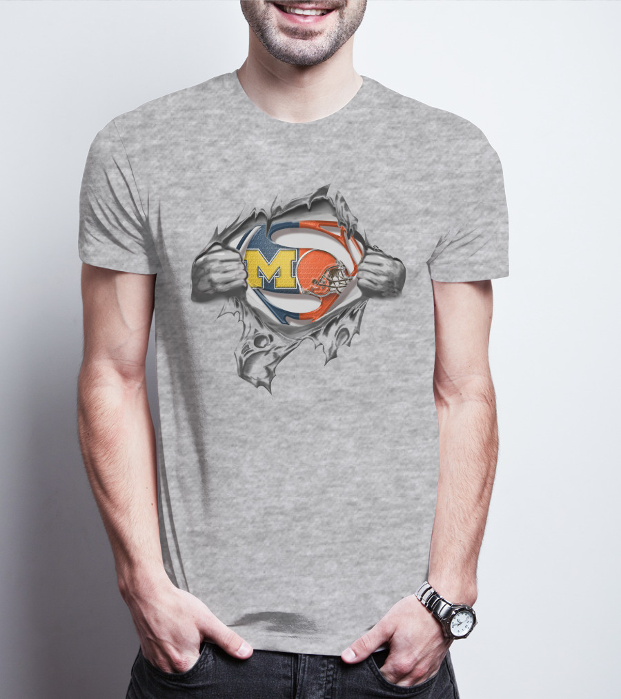 Wolverines Browns Football Superhero T-Shirt