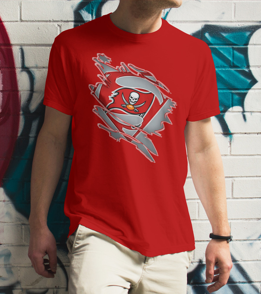 Buccaneers Super Man Nfl Logo Fusion With Superman T-Shirt