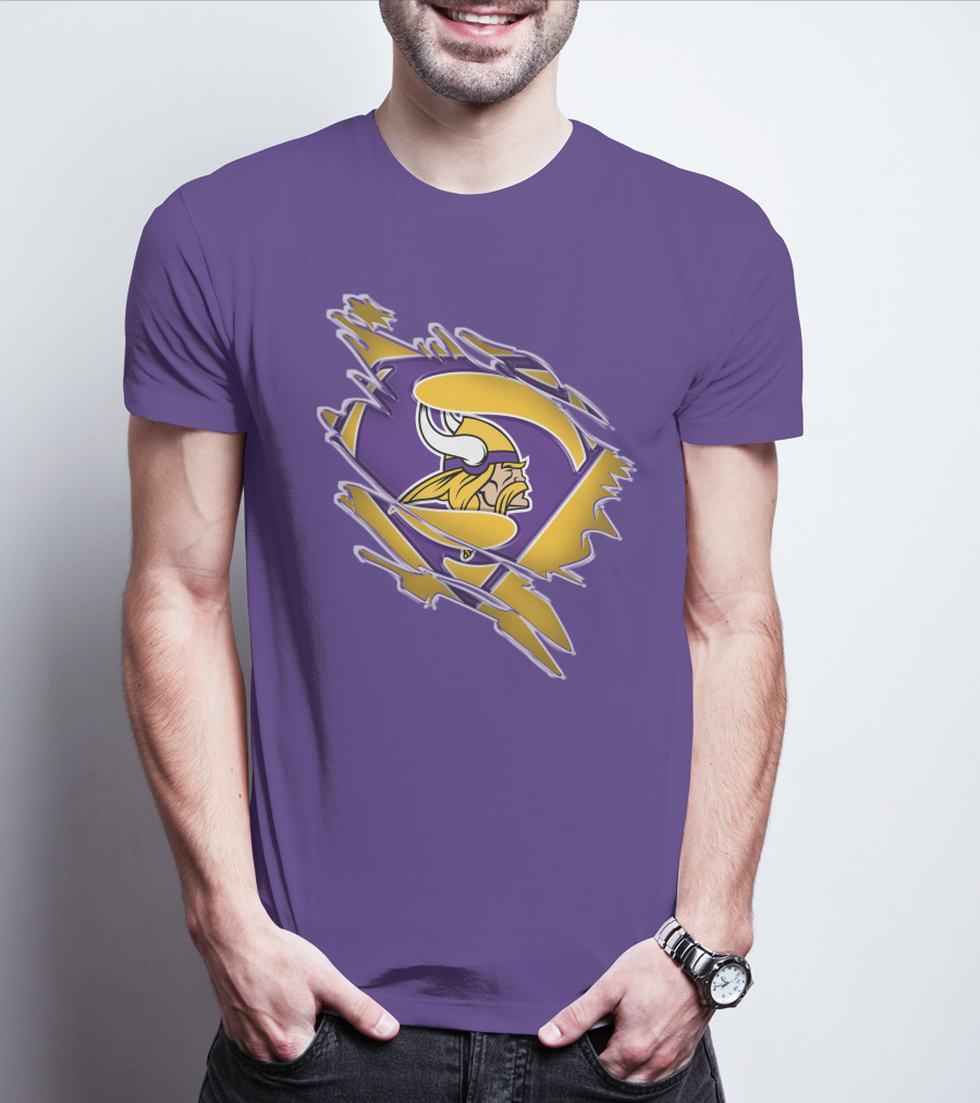 Minnesota Vikings Superman Logo Fusion T-Shirt