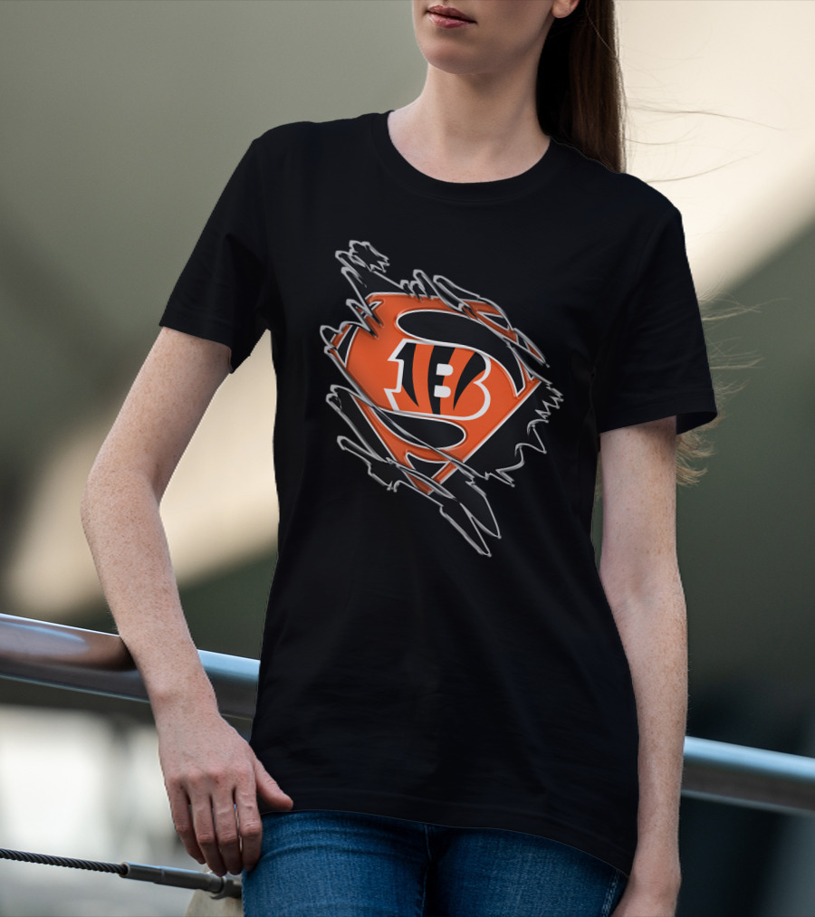 Bengals Superman B Logo Superhero Emblem T-Shirt