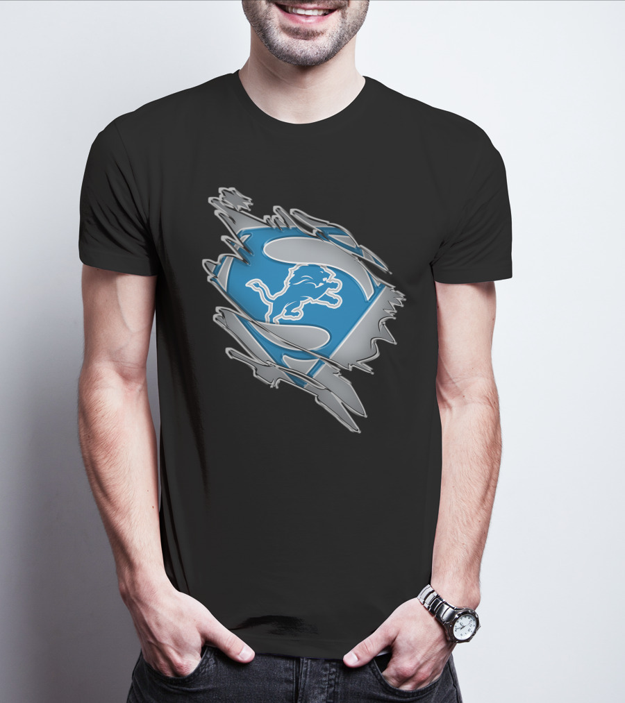 Detroit Lions Superman Logo Mashup T-Shirt