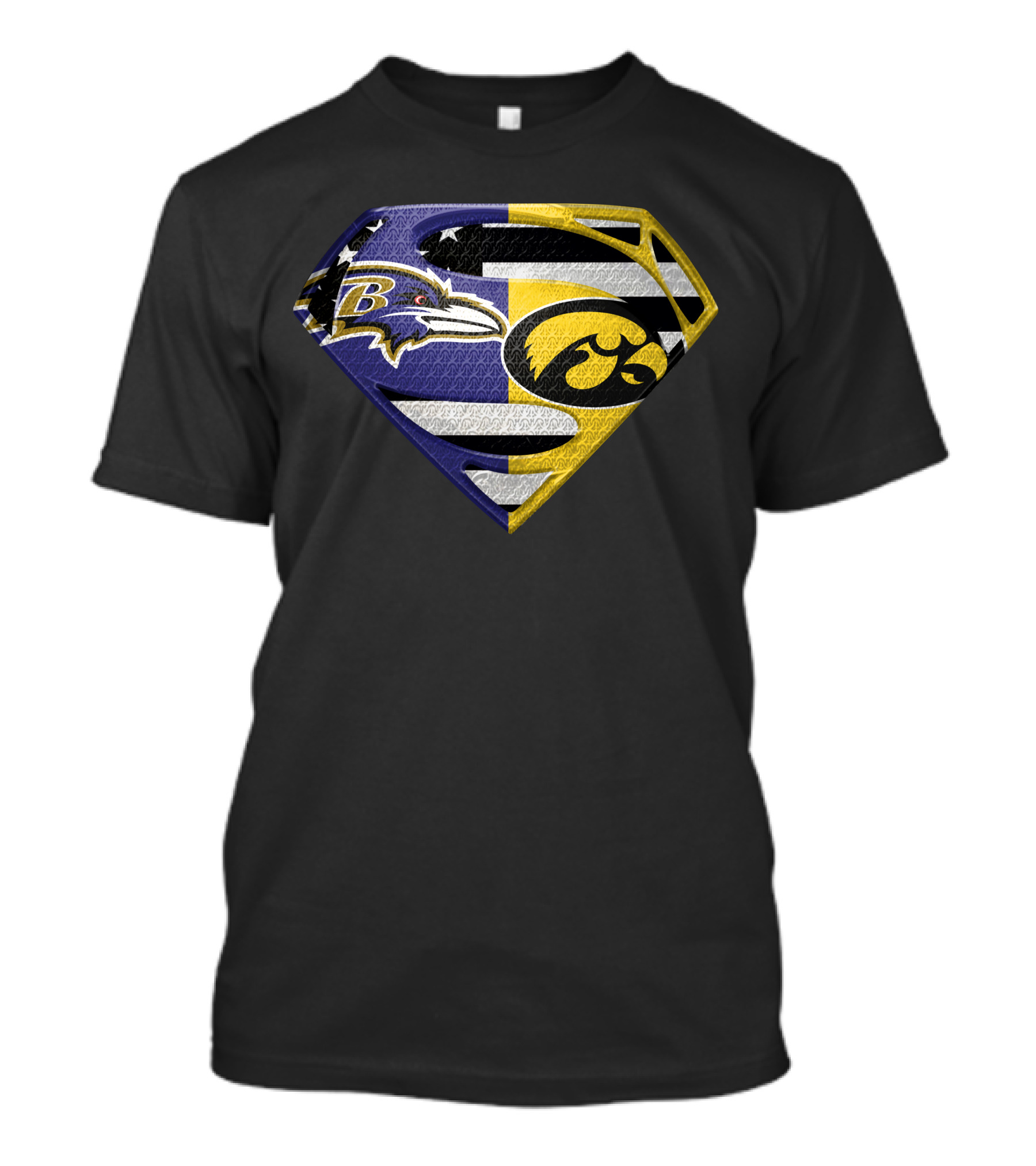 Baltimore Ravens Iowa Hawkeyes Super Logo Spm T-Shirt