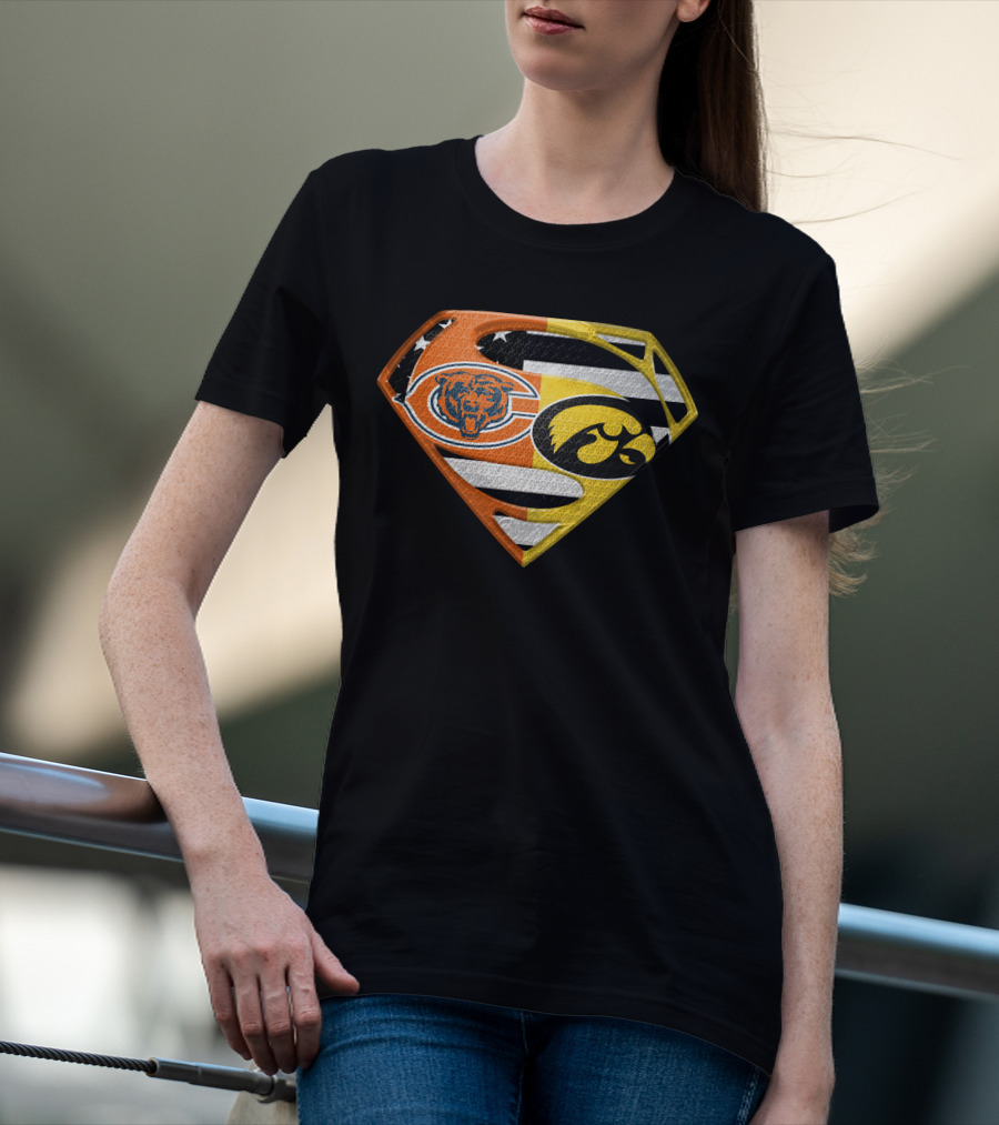 Chicago Bears Iowa Hawkeyes Superman Logo Spm T-Shirt