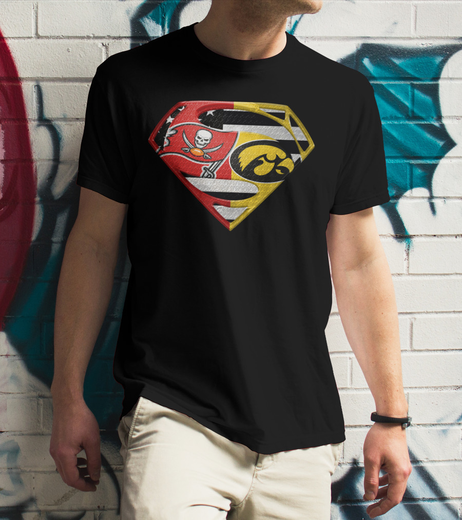 Tampa Bay Buccaneers Iowa Hawkeyes Superman T-Shirt