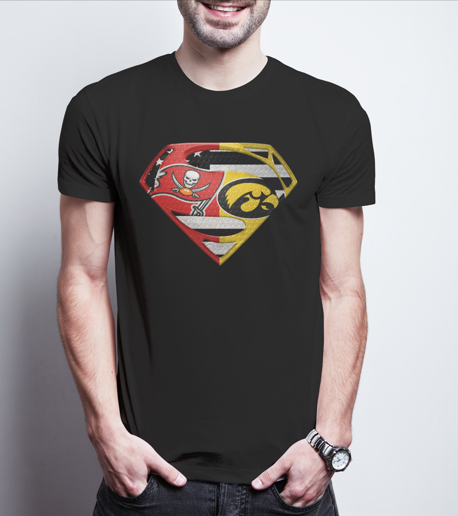 Tampa Bay Buccaneers Iowa Hawkeyes Superman T-Shirt