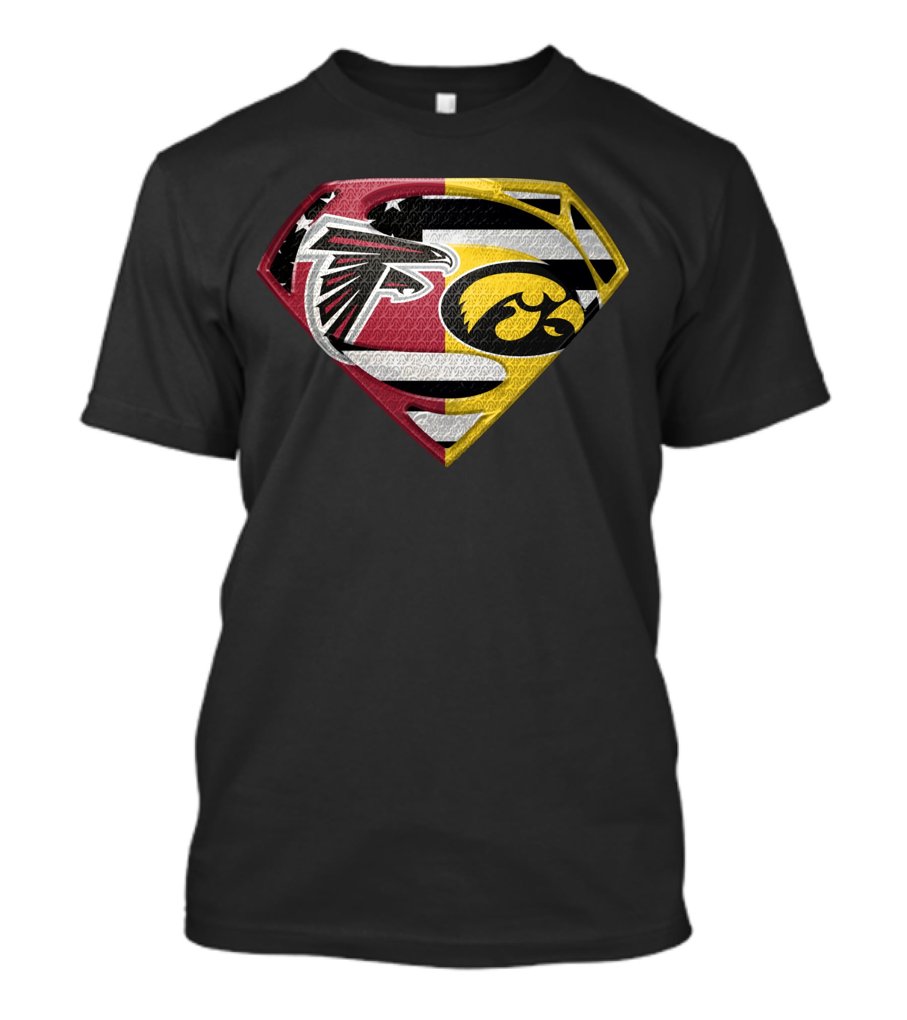 Atlanta Falcons Iowa Hawkeyes Superman Logo Fusion Spm T-Shirt
