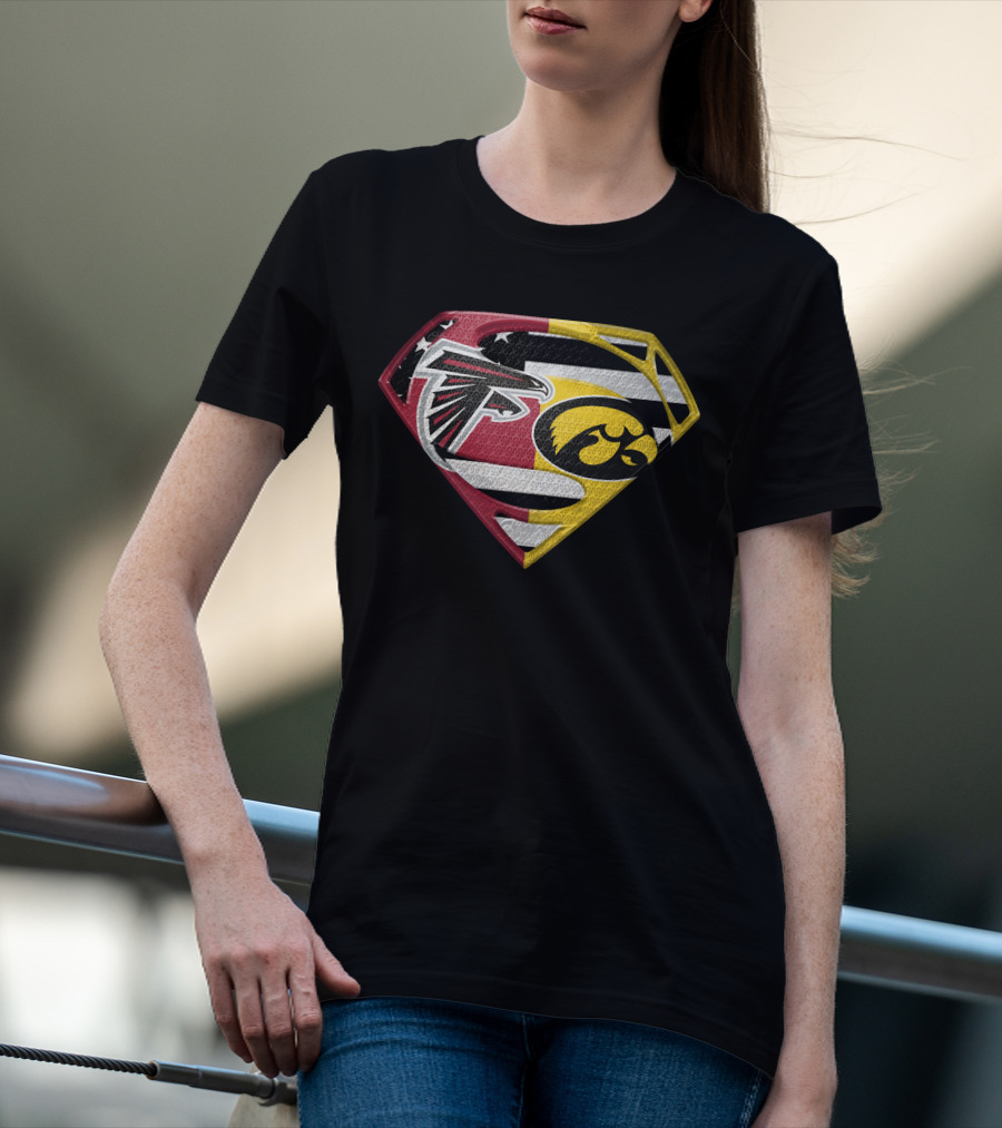 Atlanta Falcons Iowa Hawkeyes Superman Logo Fusion Spm T-Shirt