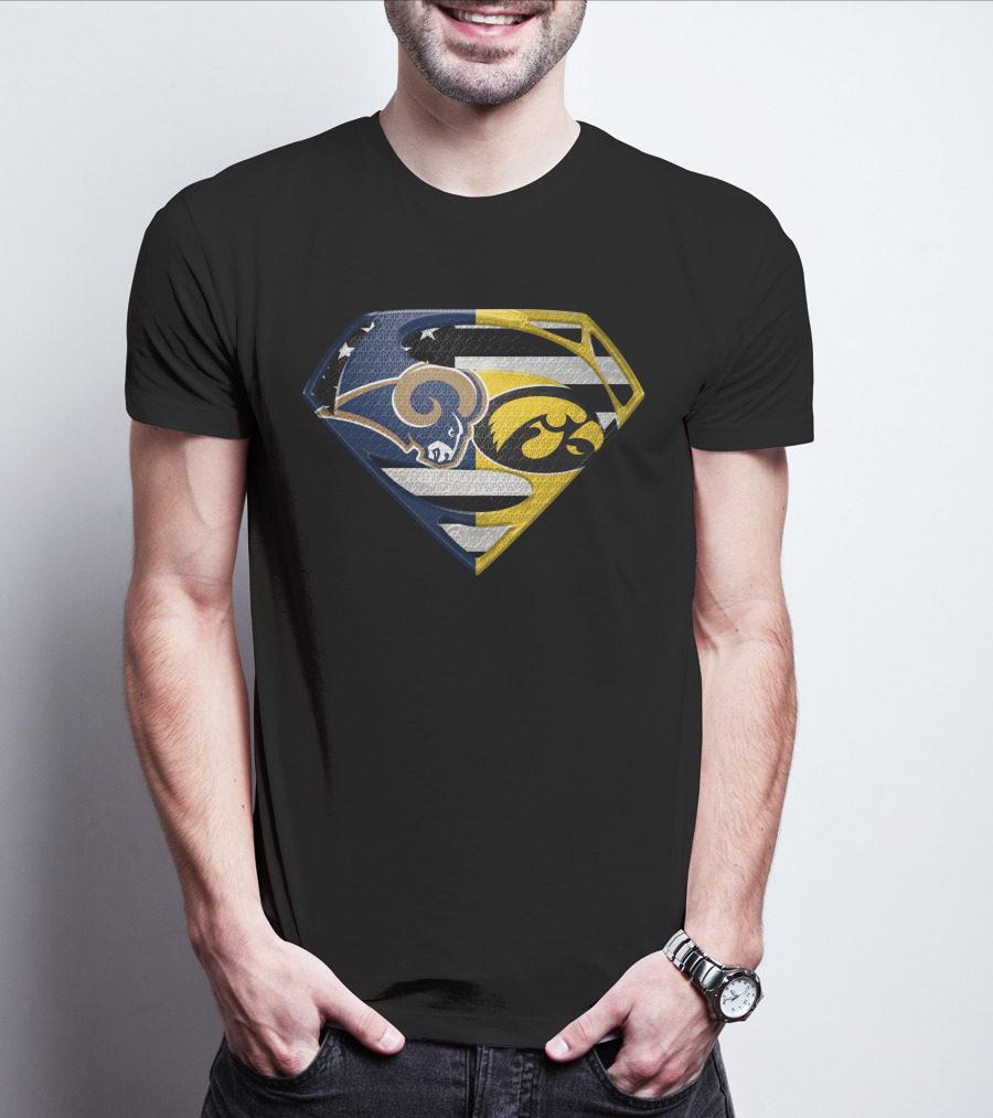 Los Angeles Rams Iowa Hawkeyes Superhero Mashup Spm T-Shirt