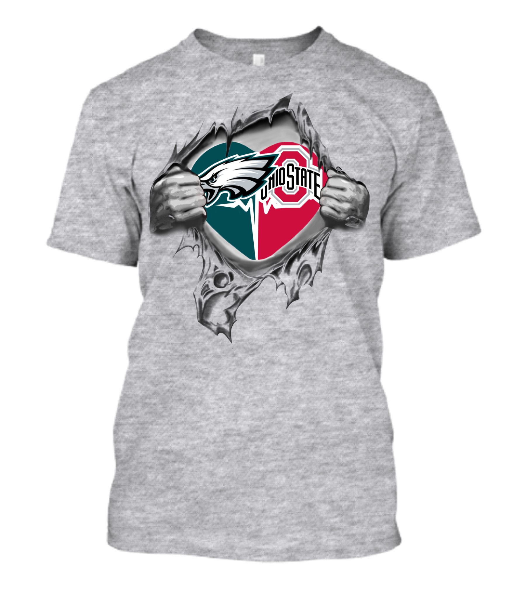 Philadelphia Eagles Ohio State Buckeyes Heart T-Shirt