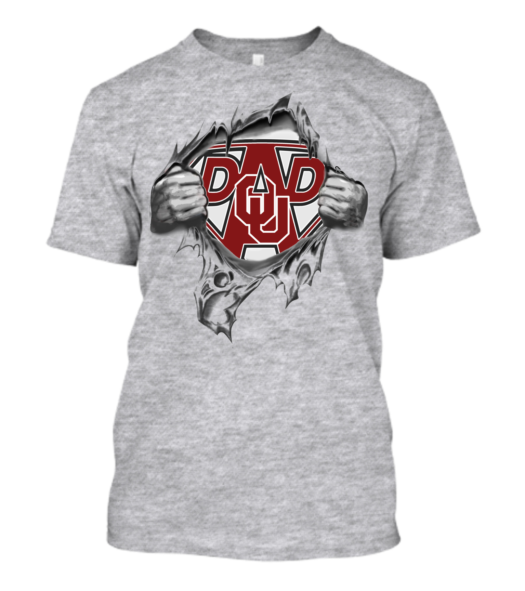 OU Sooners Dad Logo With Superhero Costume T-Shirt