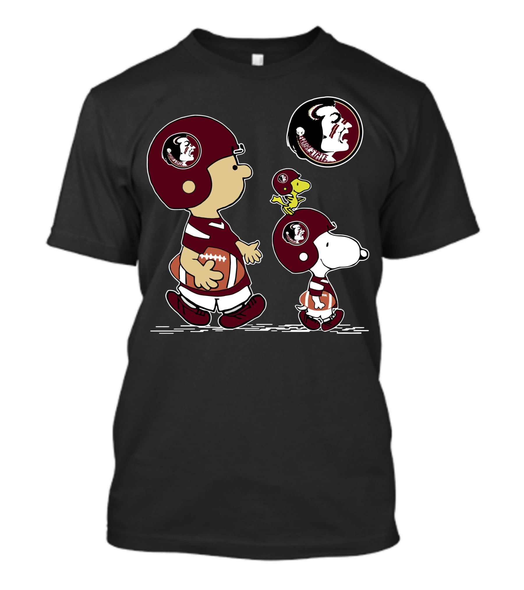 Florida State Seminoles Football Helmets Peanuts Characters T-Shirt