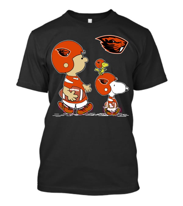 Snoopy And Oregon State Beavers Football Peanuts Characters T-Shirt