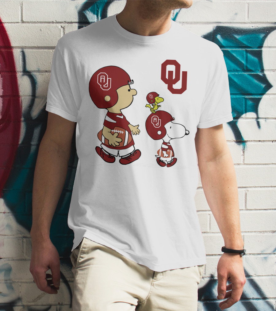 OU Sooners Football Characters With Helmets And Football T-Shirt