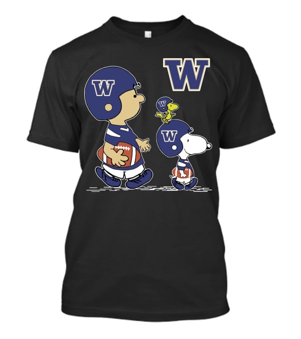 University Of Washington Huskies Peanuts Characters Football Fan Gear T-Shirt