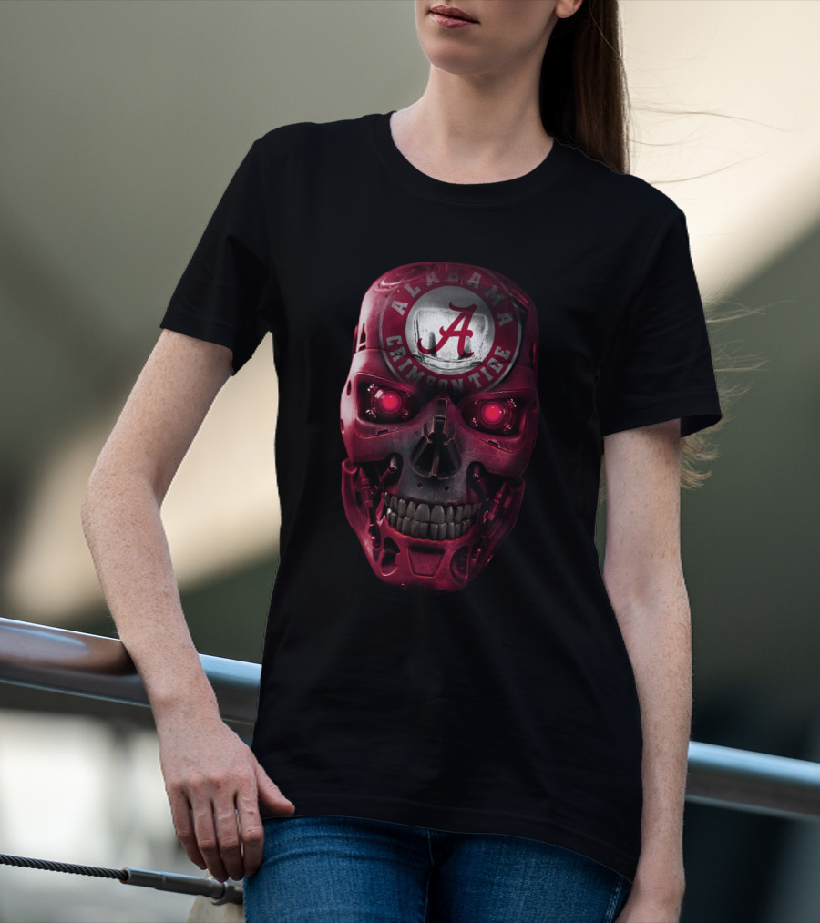 Alabama Crimson Tide Robotic Skull T-Shirt