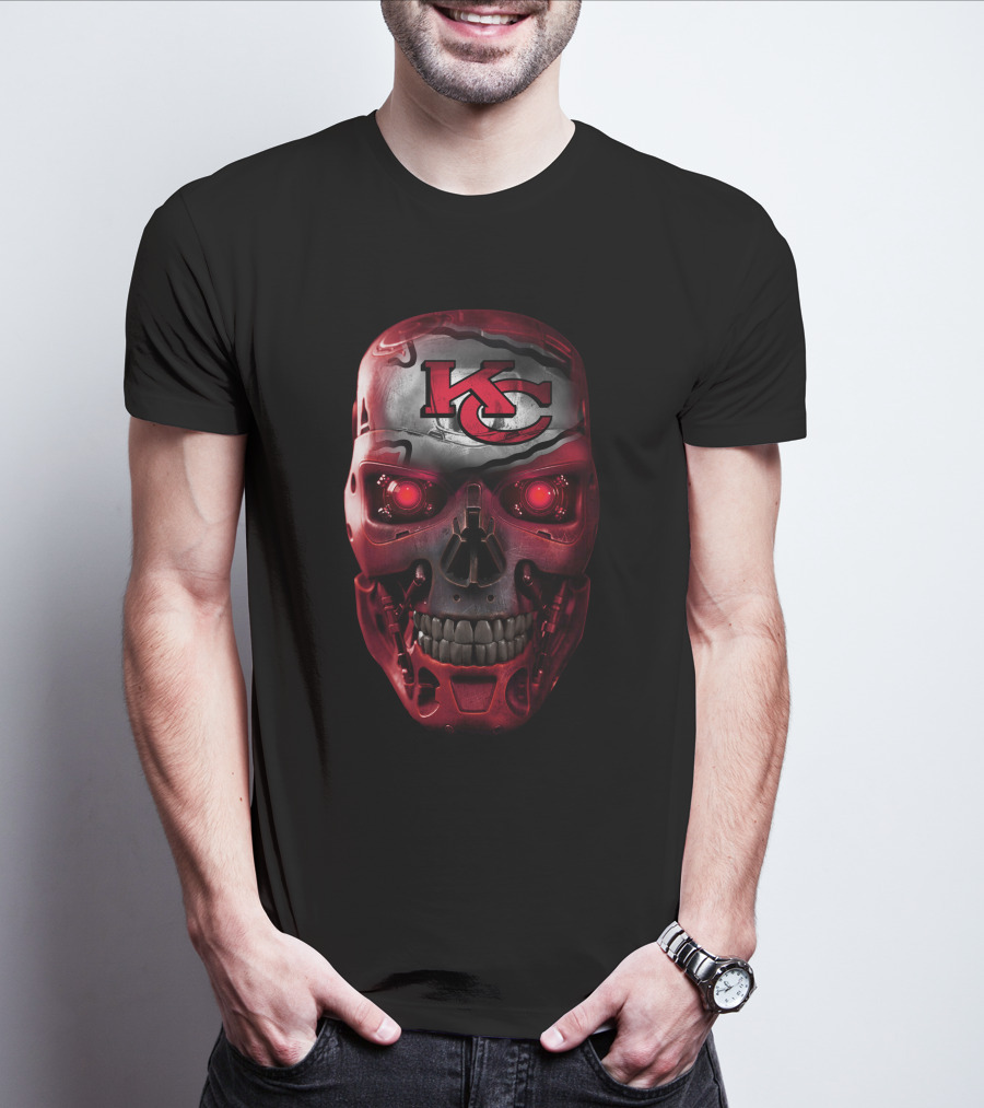 Kansas City Skull Chiefs Red Robotic T-Shirt