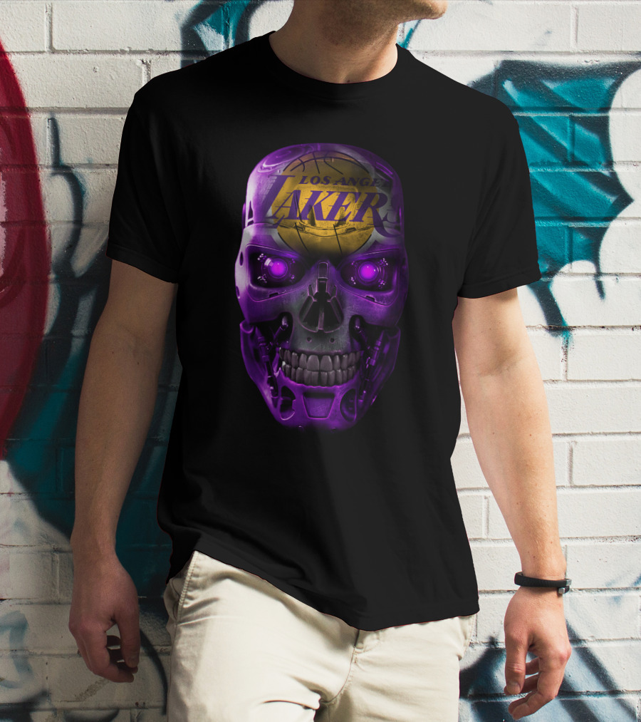 Los Angeles Lakers Purple Skull T-Shirt