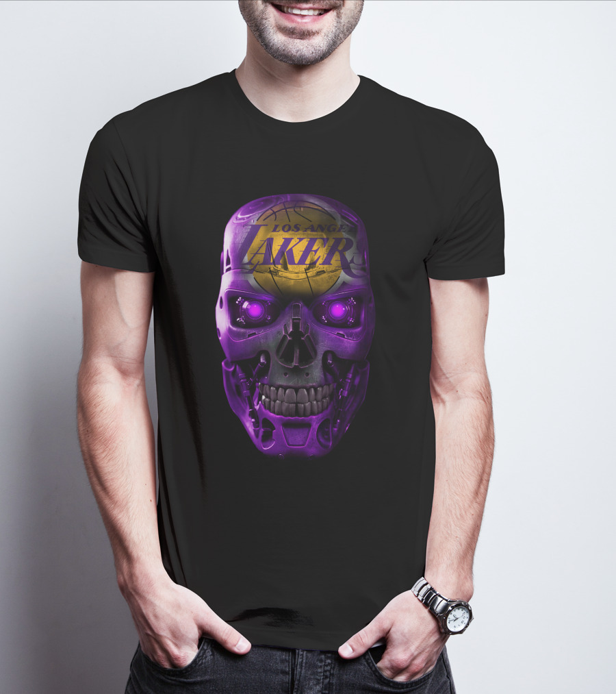 Los Angeles Lakers Purple Skull T-Shirt