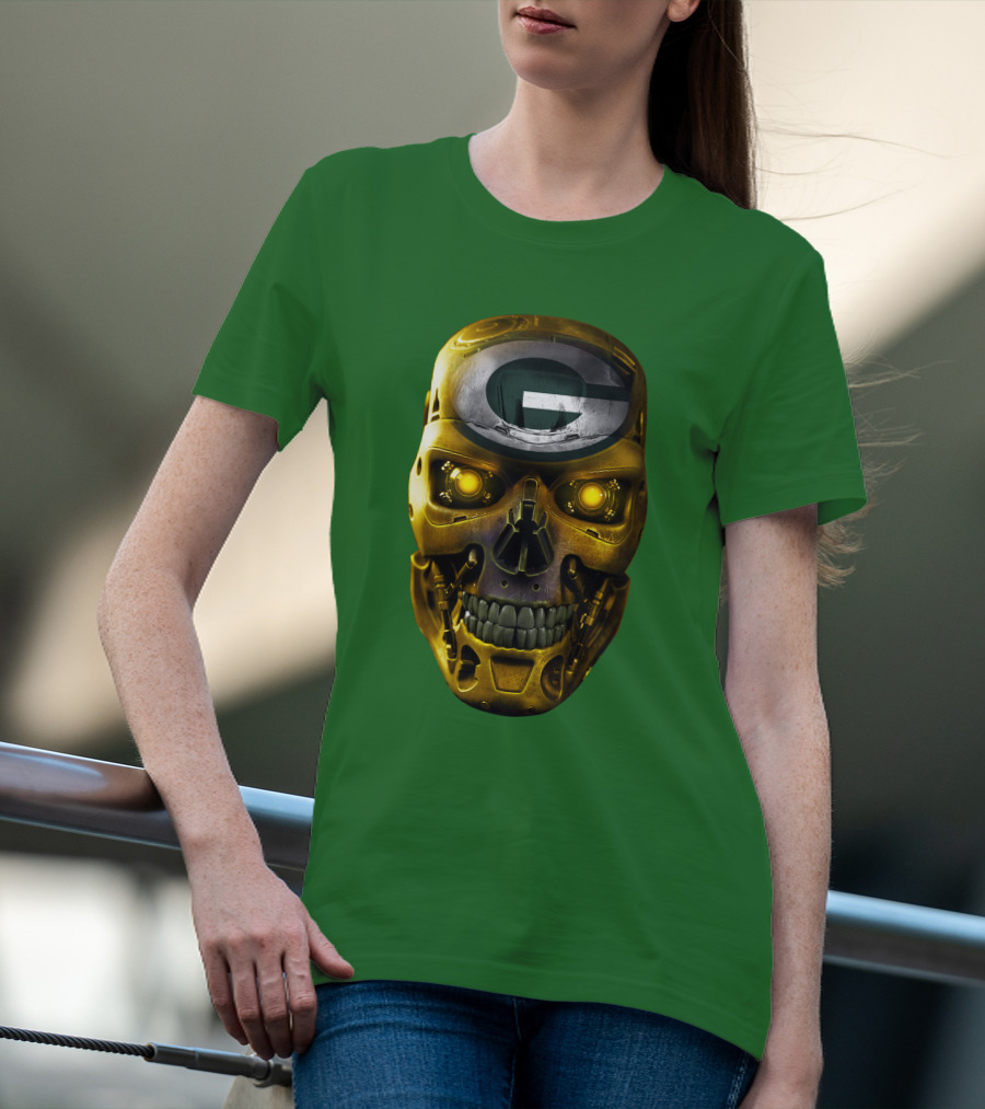 SKULL PACKERS WITH GREEN BAY FACEPLATE T-Shirt