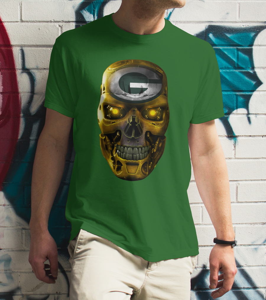 SKULL PACKERS WITH GREEN BAY FACEPLATE T-Shirt