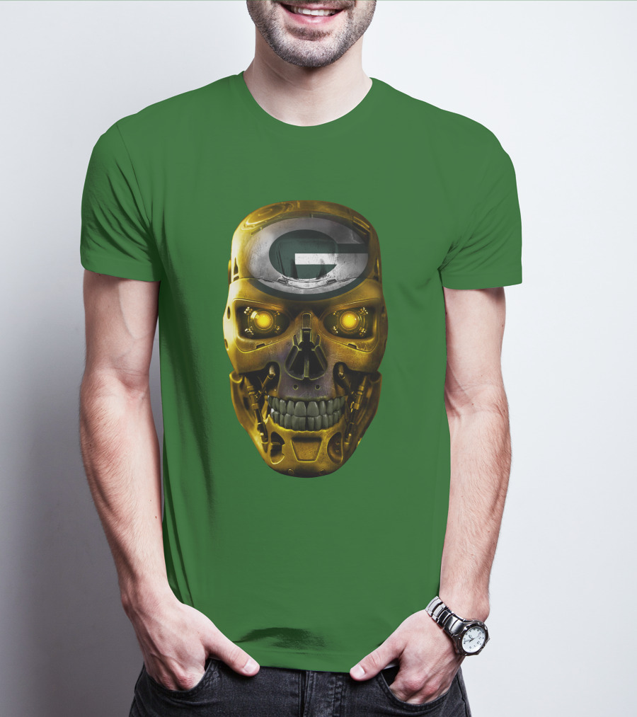 SKULL PACKERS WITH GREEN BAY FACEPLATE T-Shirt