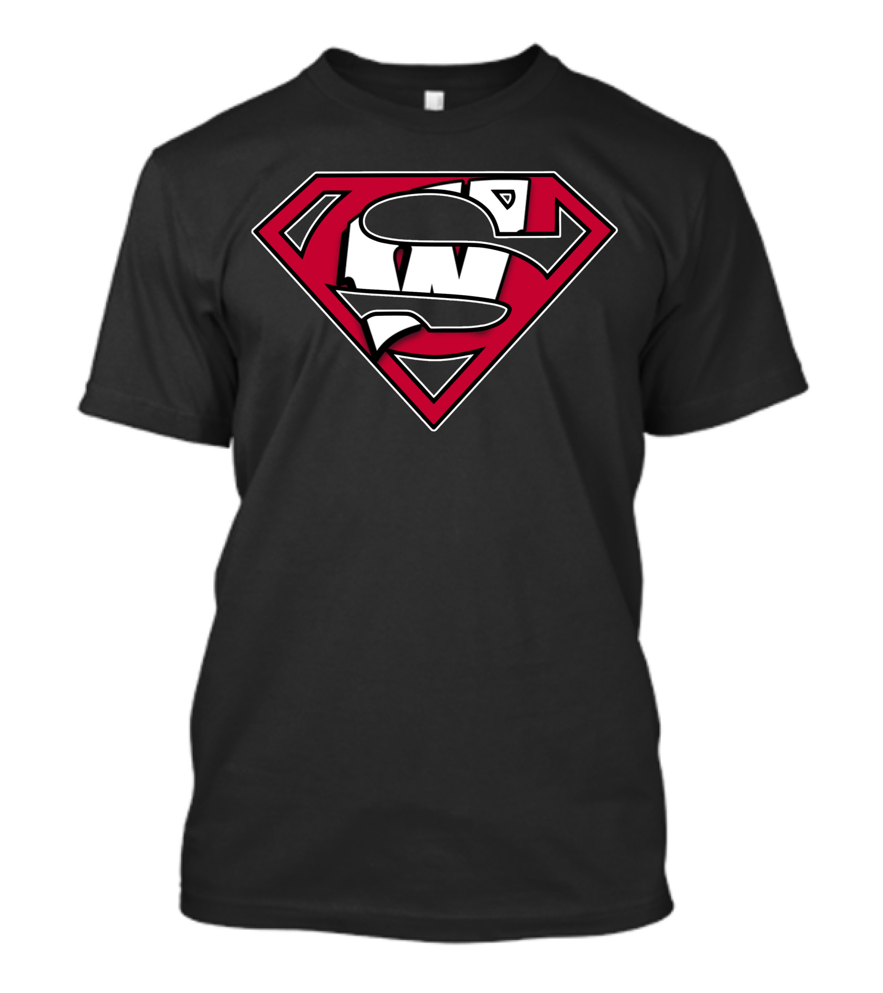 Superman Wisconsin Badgers Logo Combination T-Shirt