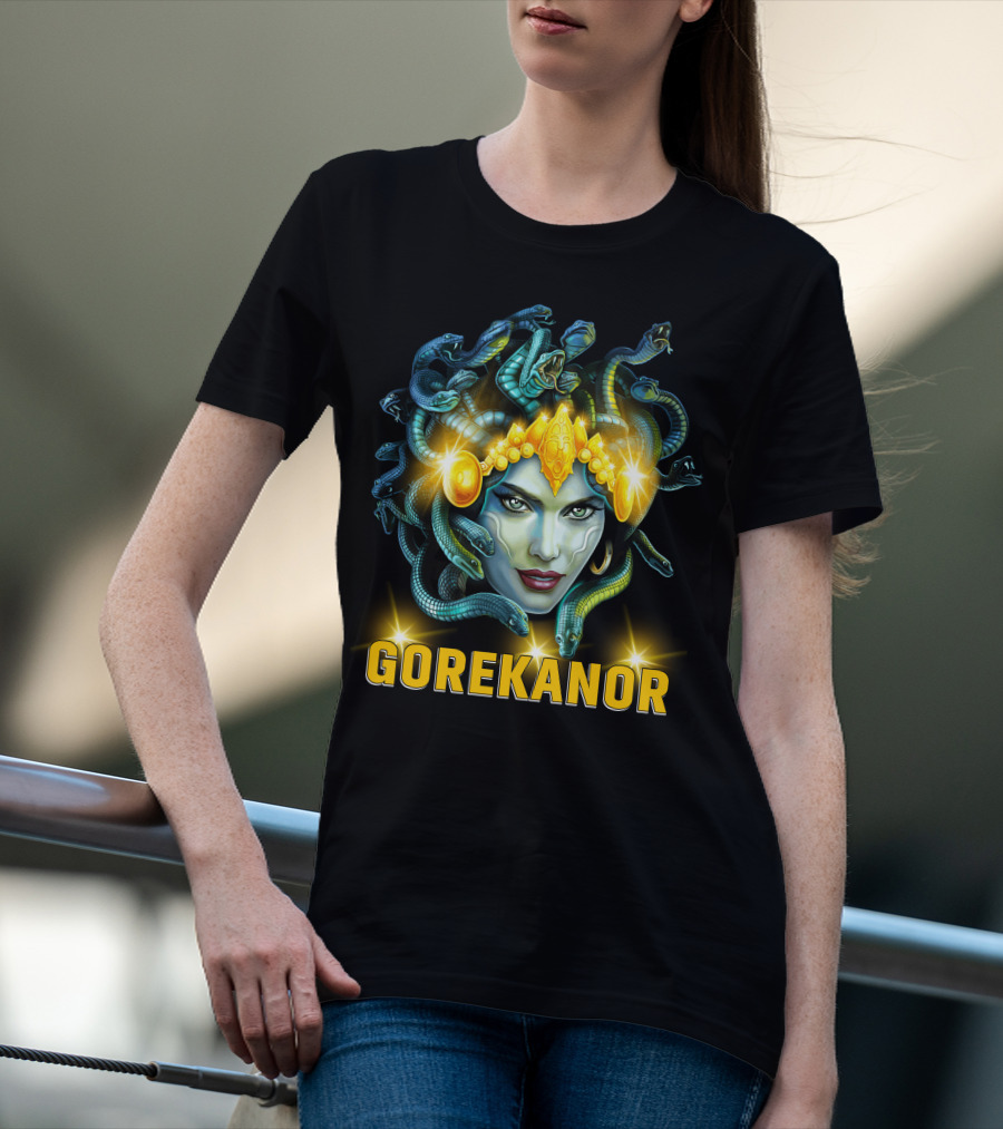 Gorekanor Medusa Snakes Mythical Crown Glamour T-Shirt