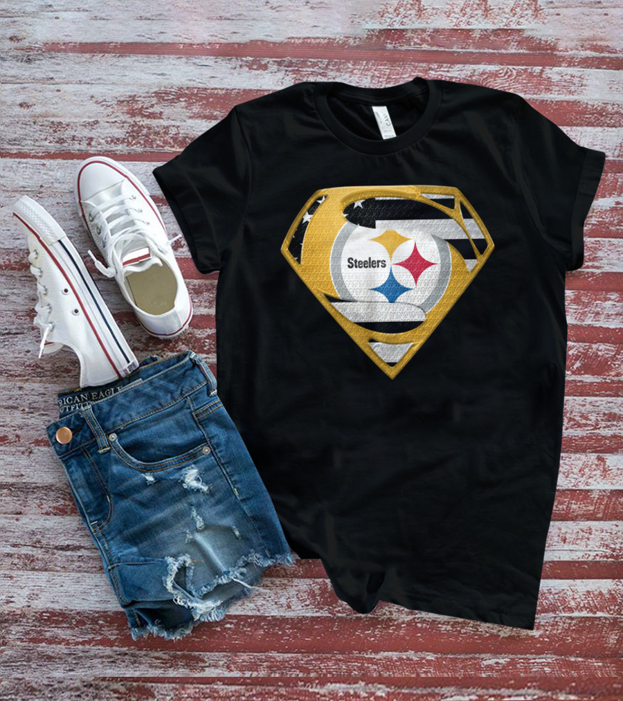 Steelers Superman Logo Shield Emblem Steelers Crest T-Shirt