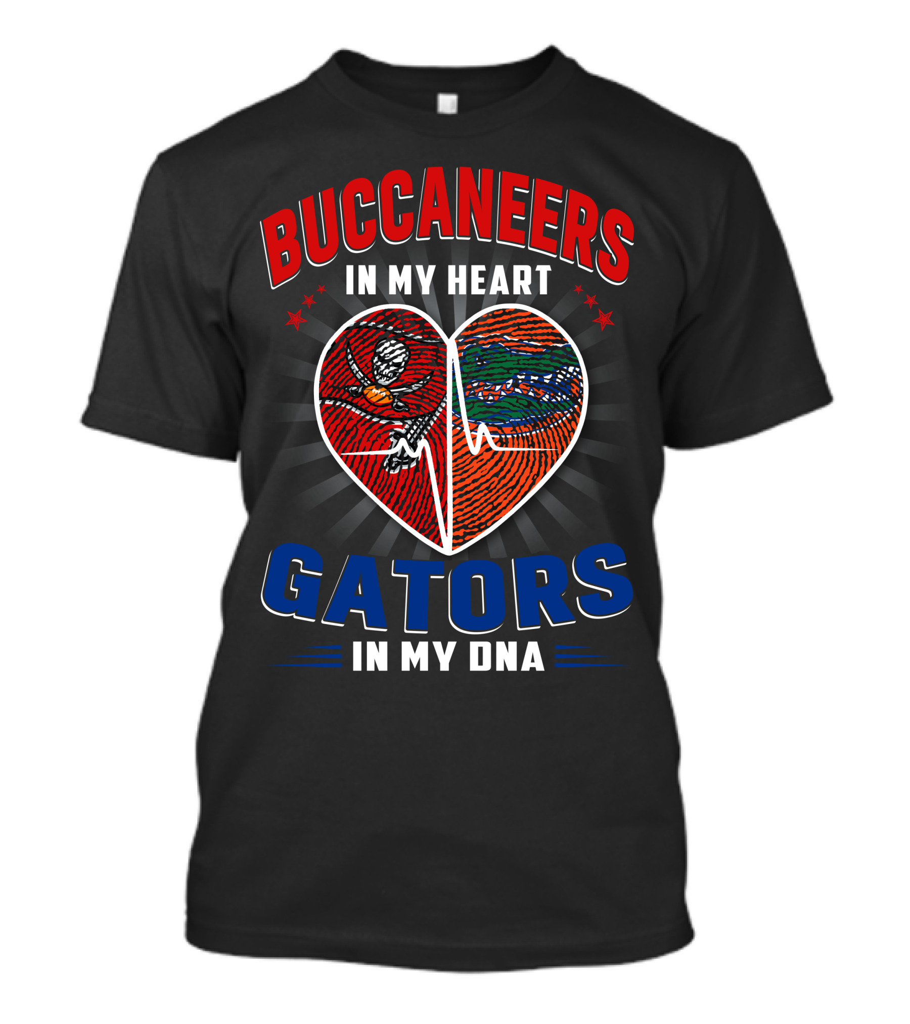 Buccaneers In My Heart Gators In My DNA Football Florida Passion T-Shirt