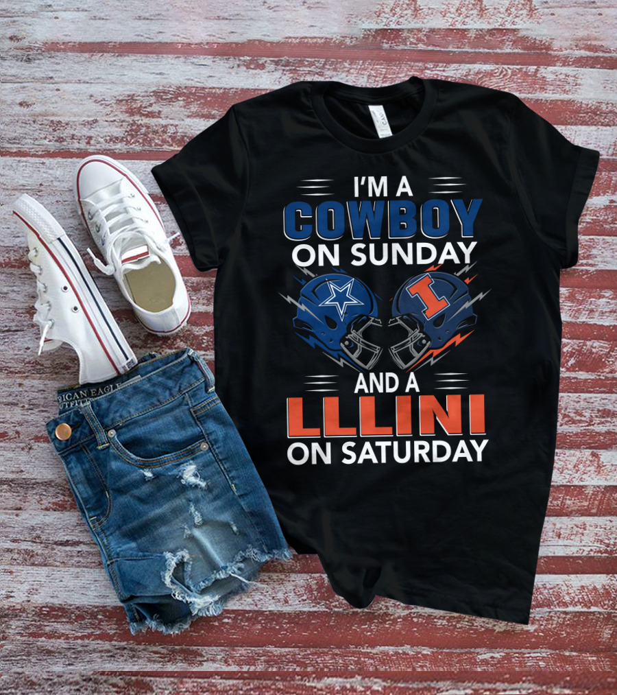 I'm A Cowboy On Sunday And A Illini On Saturday T-Shirt