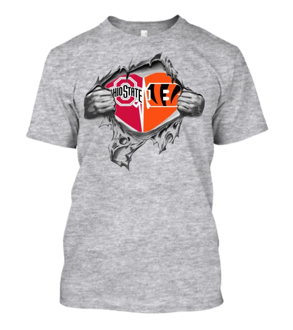 Ohio State Buckeyes Cincinnati Bengals Heart T-Shirt