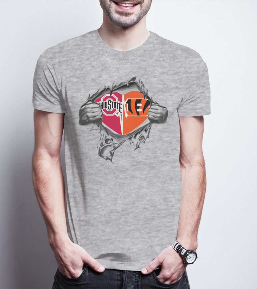 Ohio State Buckeyes Cincinnati Bengals Heart T-Shirt