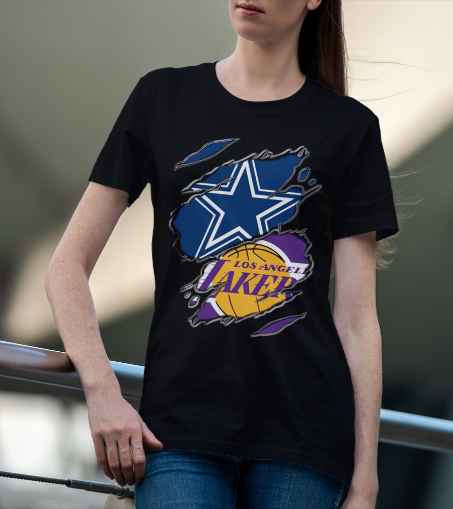 Dallas Cowboys Los Angeles Lakers Fan Crossover T-Shirt