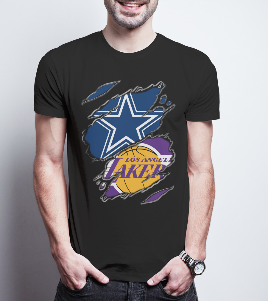 Dallas Cowboys Los Angeles Lakers Fan Crossover T-Shirt