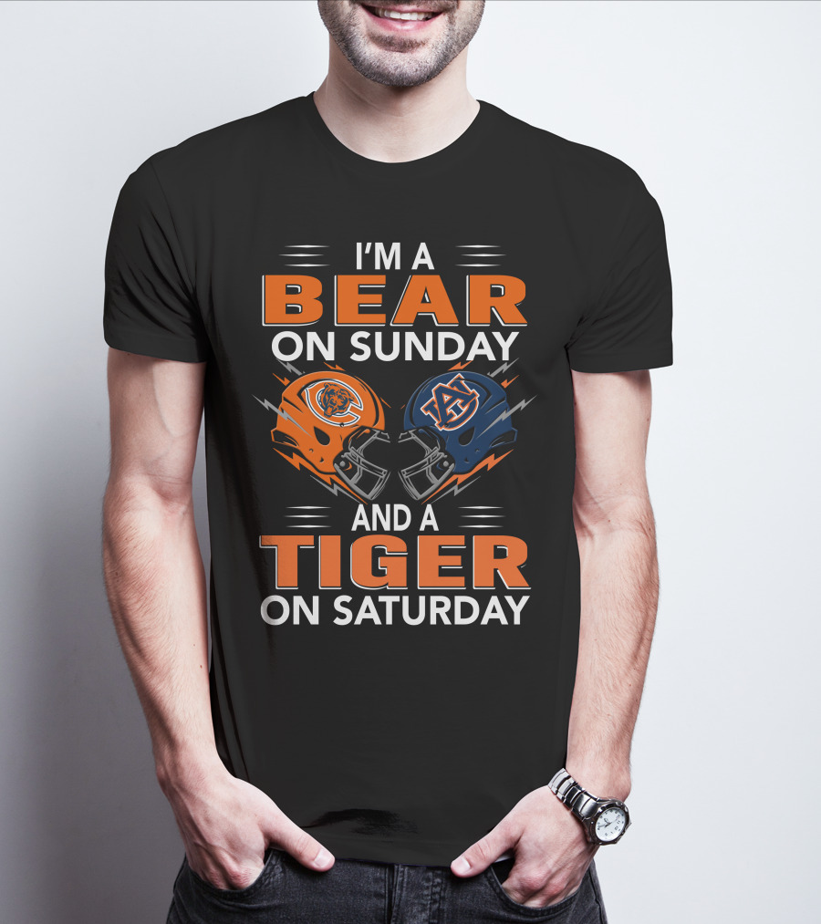 I'm A Bear On Sunday And A Tiger On Saturday Football Pride T-Shirt