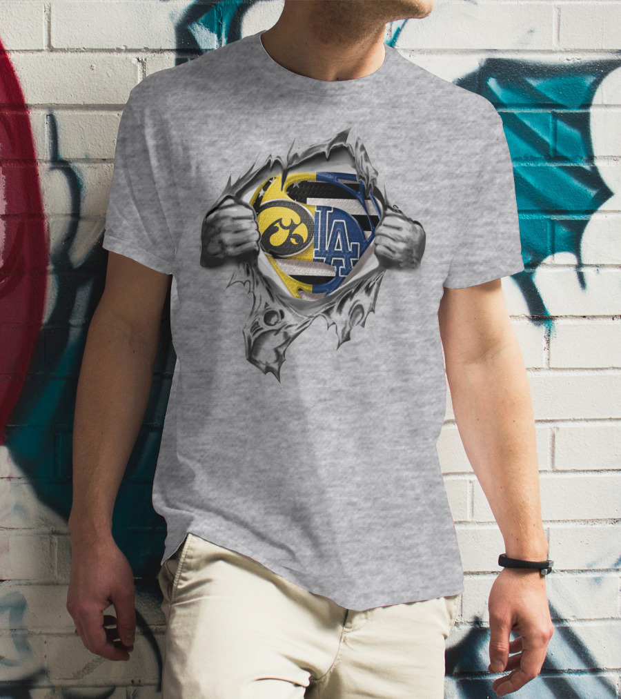 Hawkeyes LA Dodgers Superman Logo Fusion T-Shirt