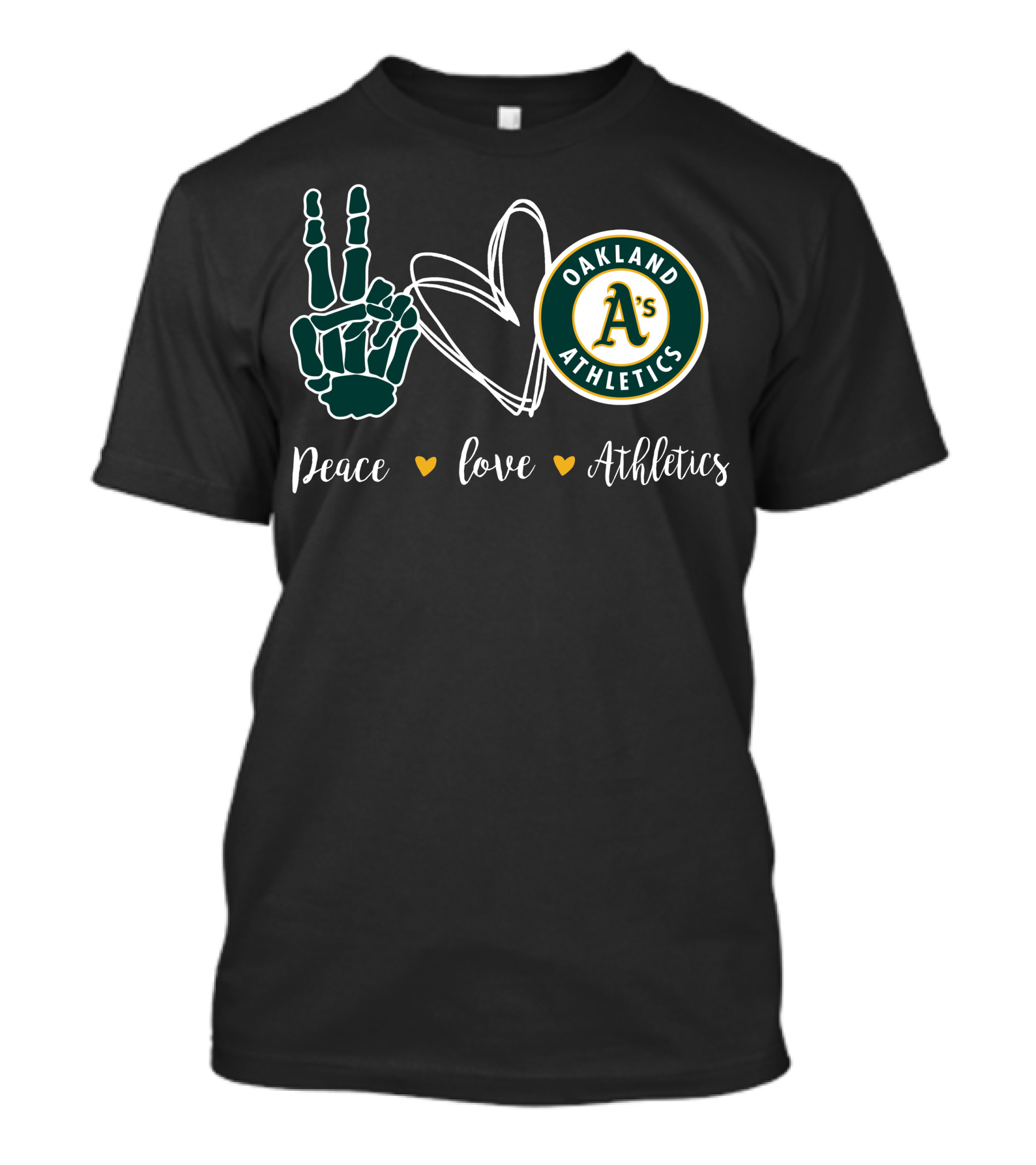 Peace Love Oakland Athletics T-Shirt