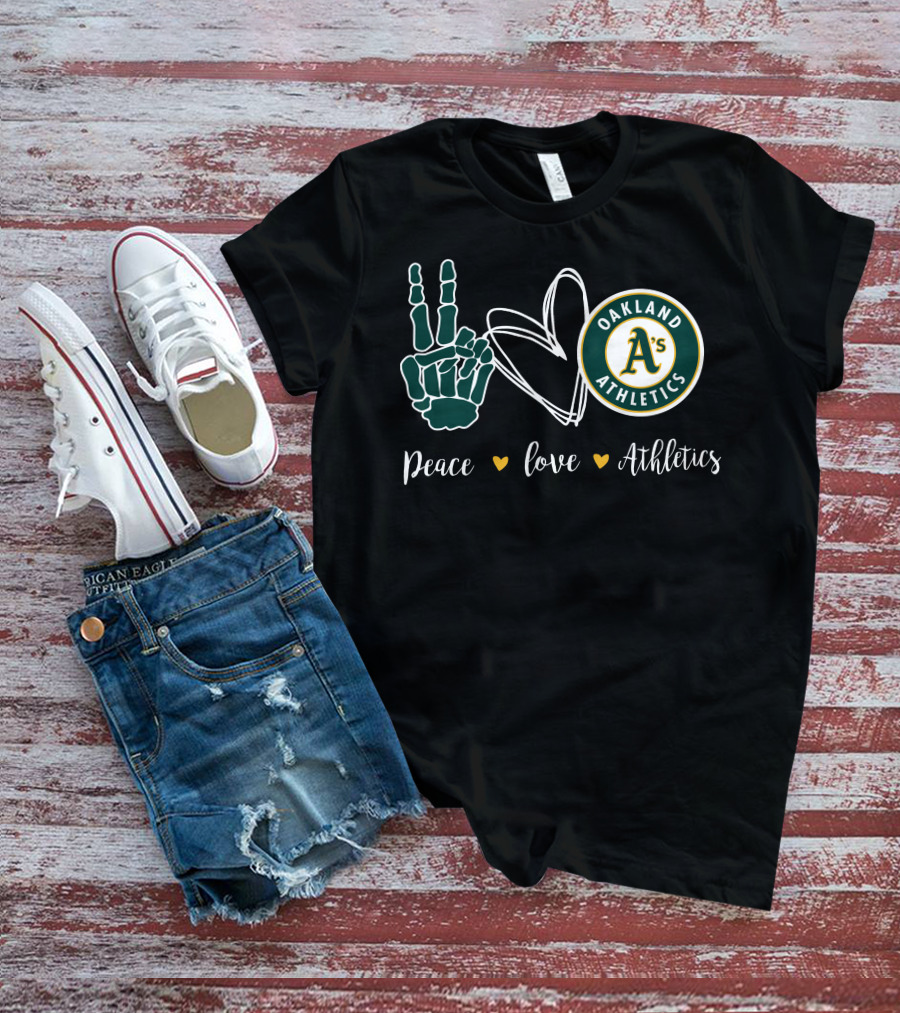 Peace Love Oakland Athletics T-Shirt