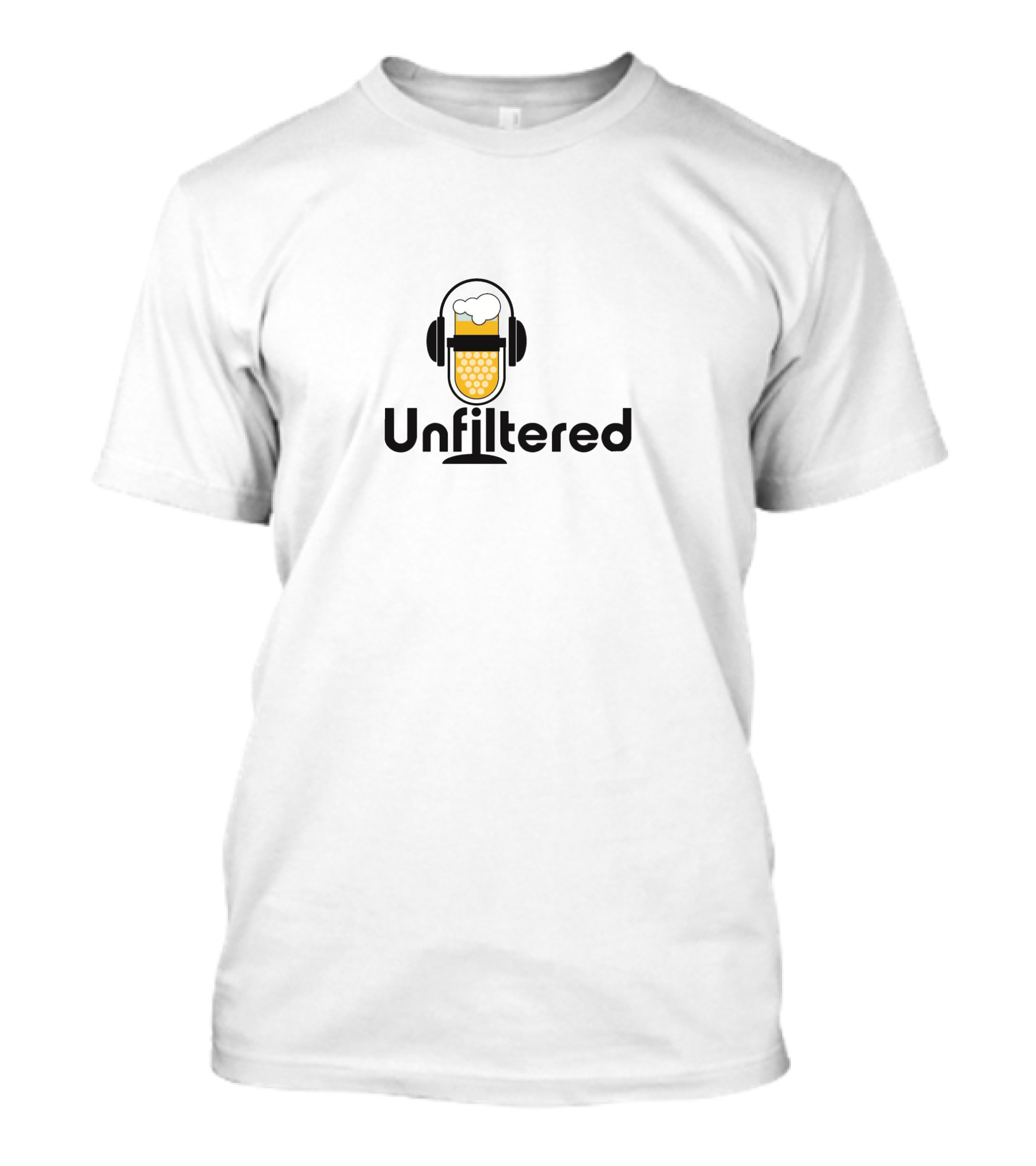 Unfiltered Headphones Microphone Beer Glass T-Shirt