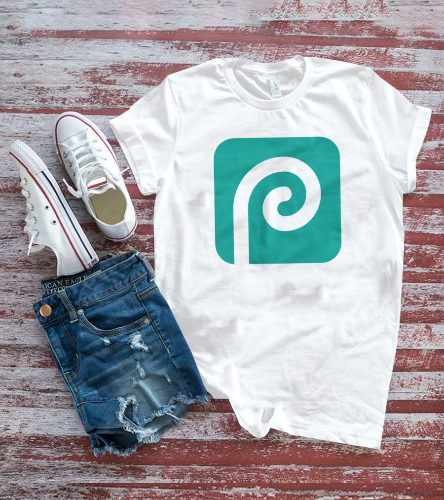 Photopea Logo Green Square Icon With White Curved P T-Shirt