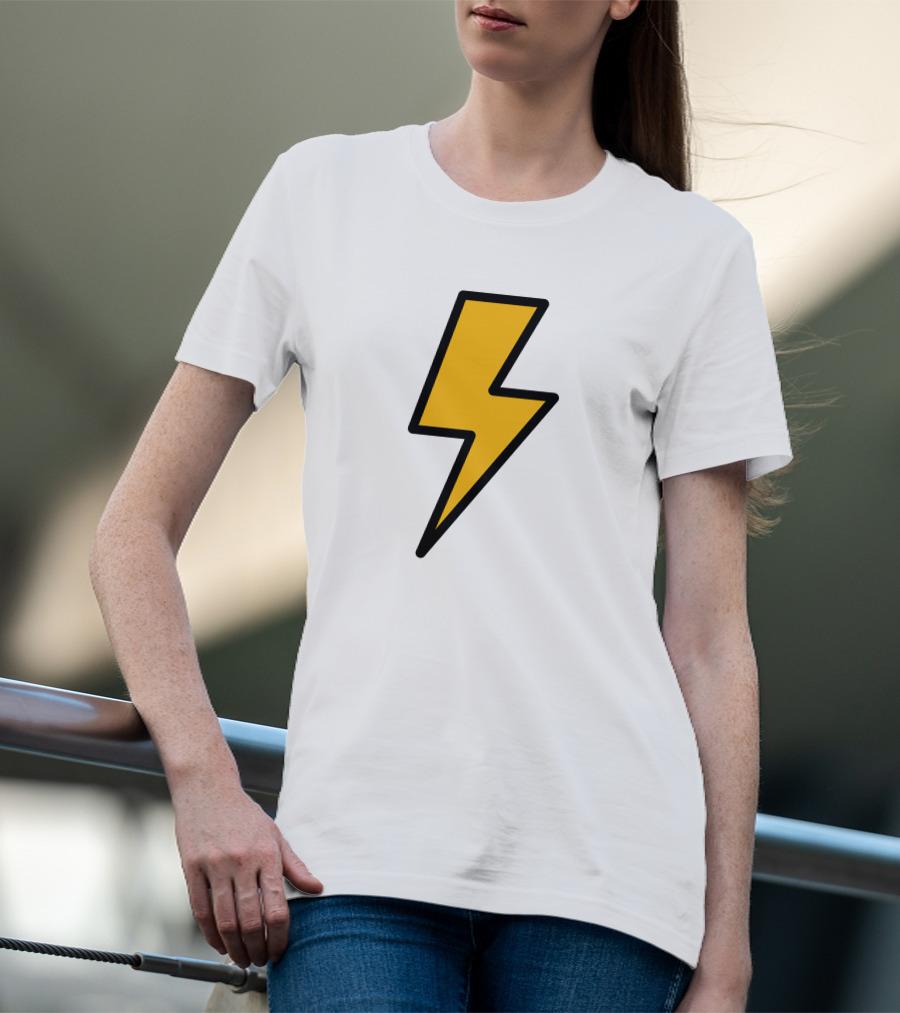 Thunder Bolt Lightning Symbol Vector Emblem T-Shirt