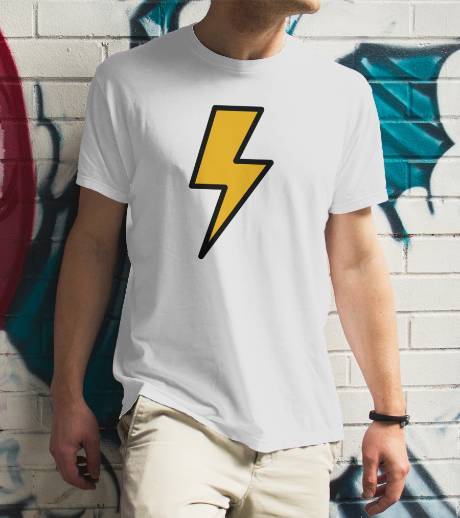 Thunder Bolt Lightning Symbol Vector Emblem T-Shirt