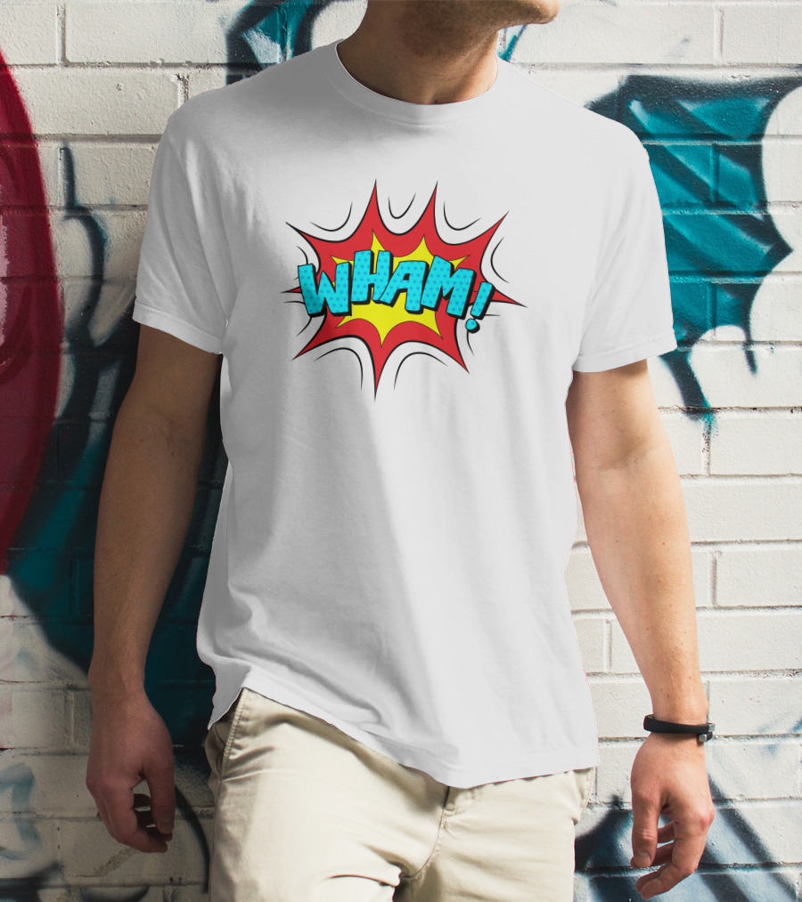 WHAM Comic Book Style Pop Art Explosion T-Shirt