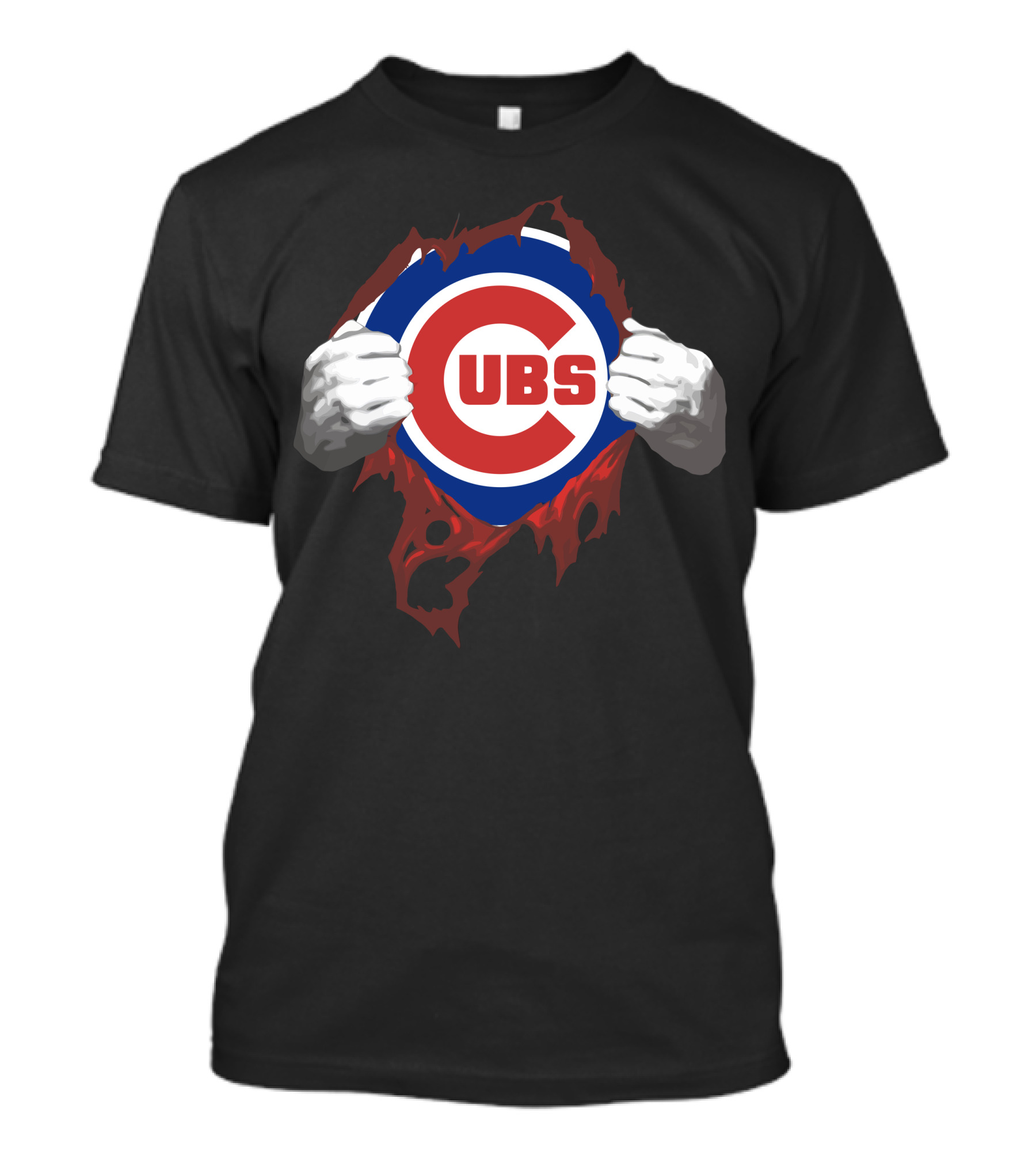 CUBS Logo Torn Fabric T-Shirt