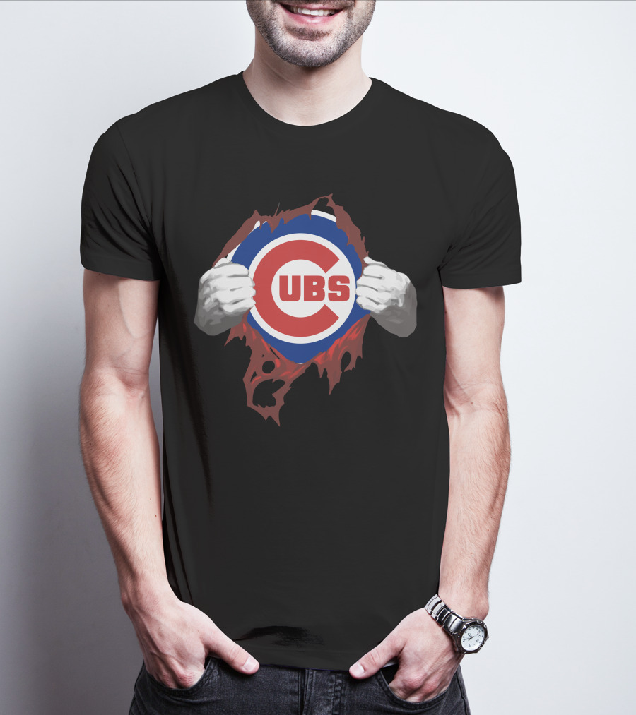 CUBS Logo Torn Fabric T-Shirt