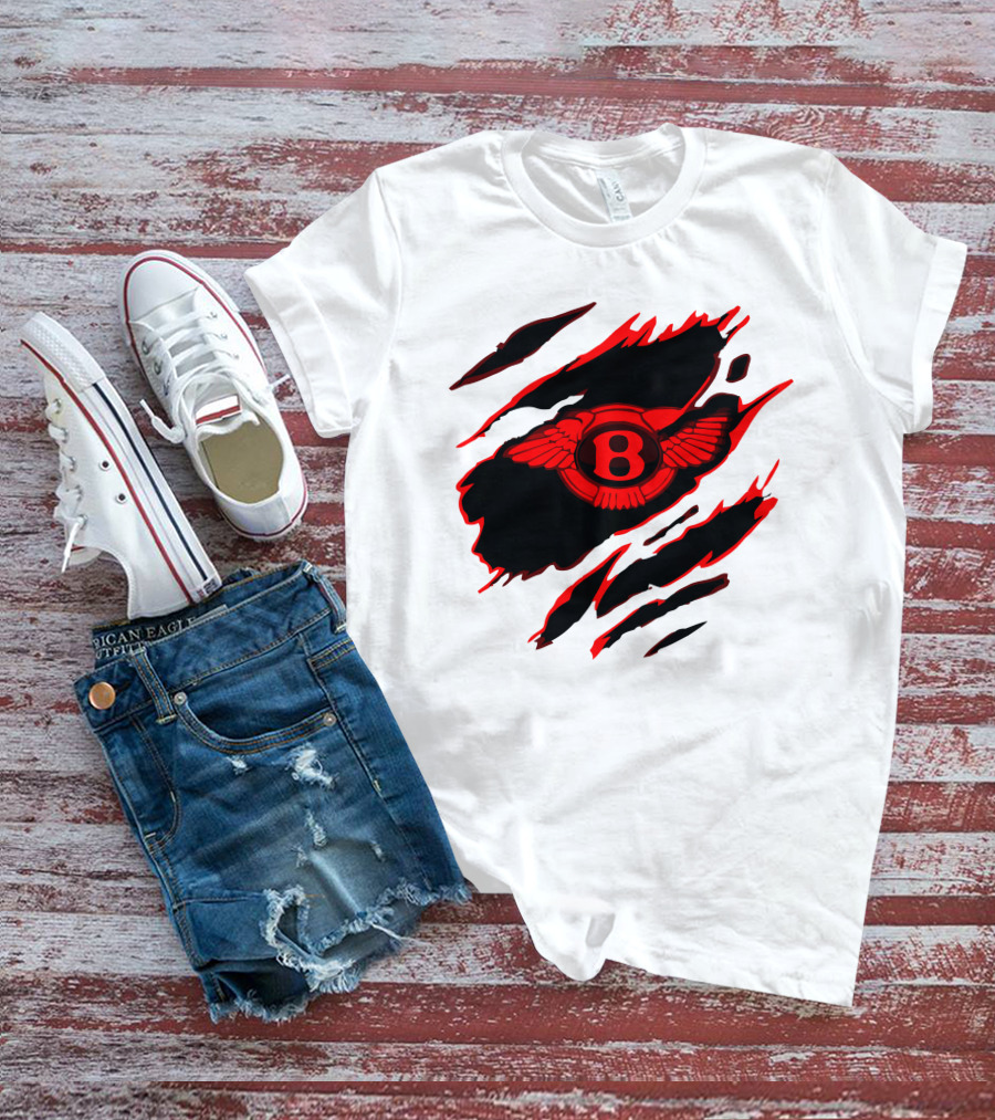 Bentley Red Winged Logo With Claw Marks T-Shirt