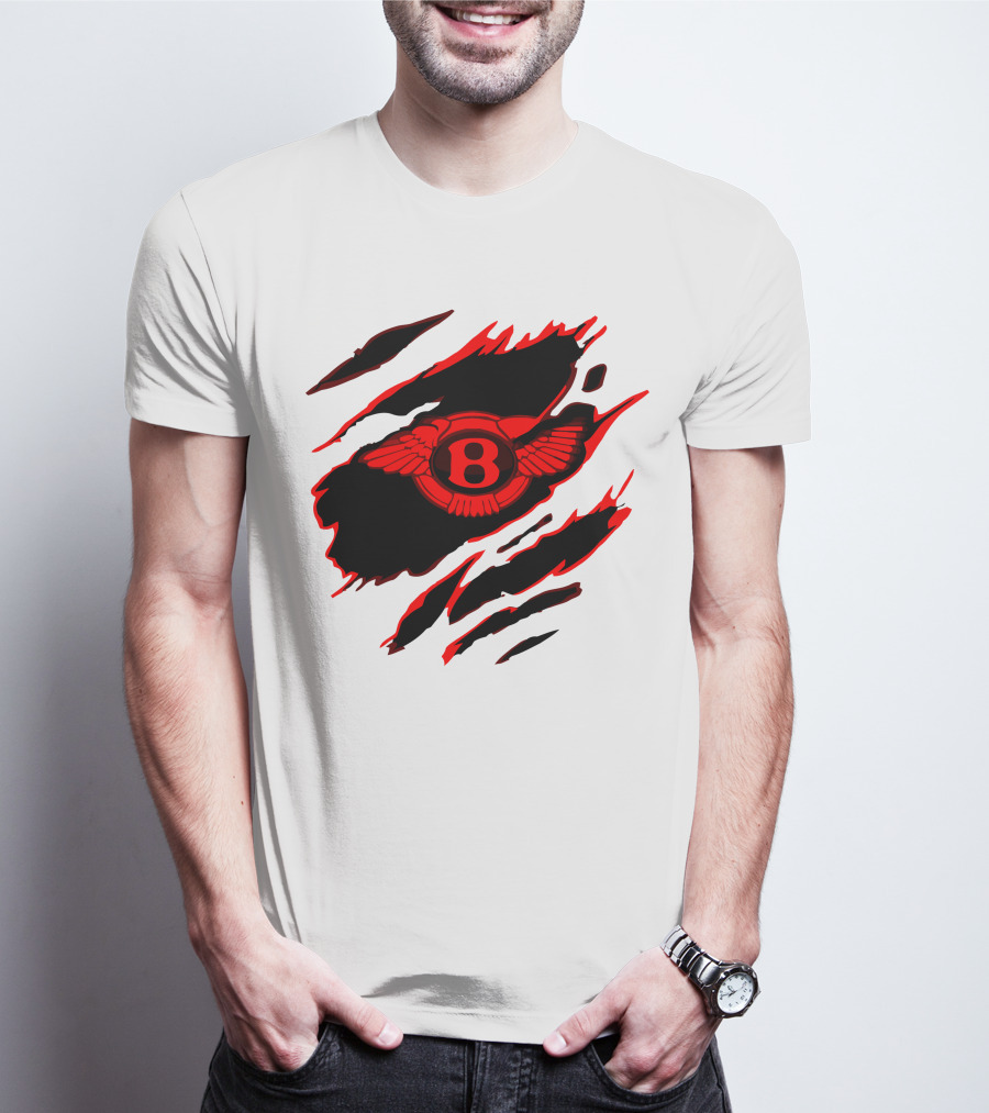Bentley Red Winged Logo With Claw Marks T-Shirt