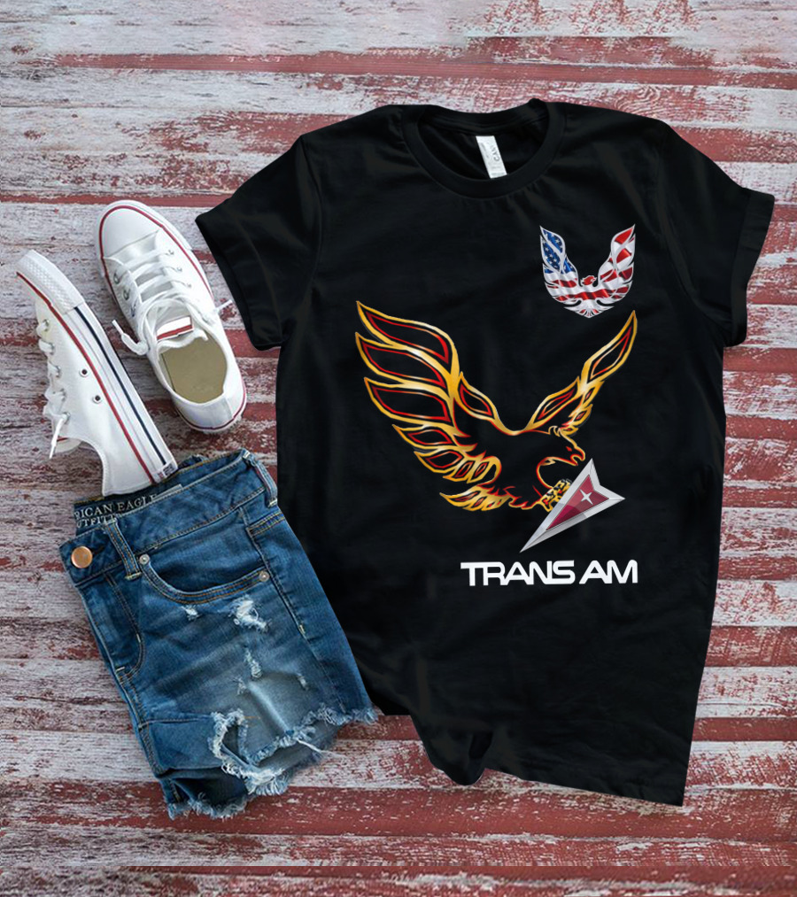 TRANSAM Firebird Eagle American Flag T-Shirt