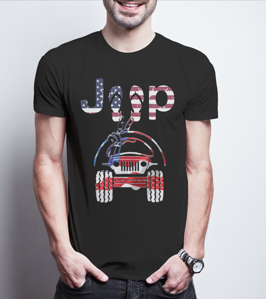 JEEP American Flag Off-Road Adventure T-Shirt